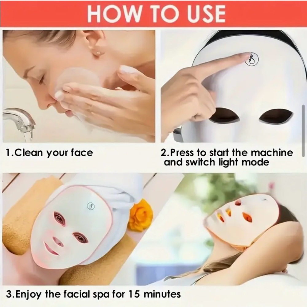 White LED Light Therapy Mask - Picture 4 of 9